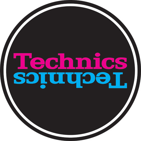 Technics Slipmat Duplex 5: Pink/Blue Mirror on Black