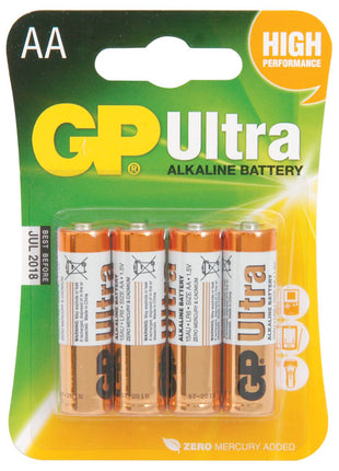 GP Ultra Alkaline Battery AA (Pack of 4)