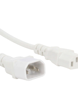 LEDJ 2m IEC Male - IEC Female Cable Lead (White Sheath)