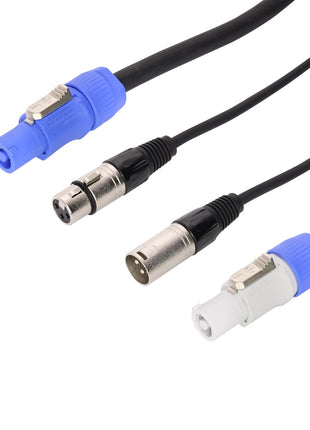 LEDJ 1.5m Combi 3-Pin DMXPowerCON Cable Lead