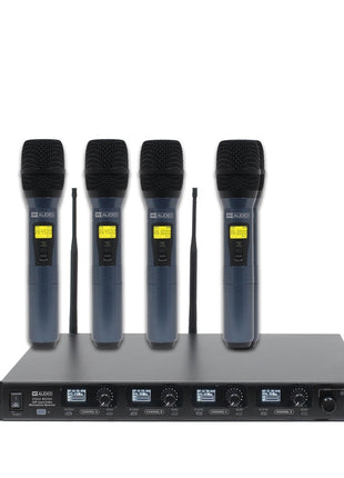 W-Audio DQM 800H Quad Handheld UHF Radio Microphone System