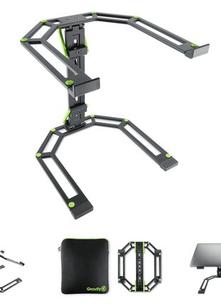 Gravity LTS 01 B SET1 Laptop and DJ Controller Stand with Carry Bag