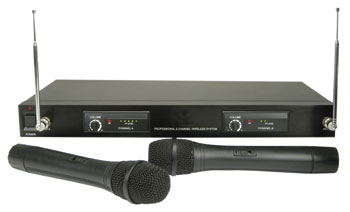 Skytec 2 CH VHF Handheld Radio Mic System 175.0MHz 174.0MHz UK