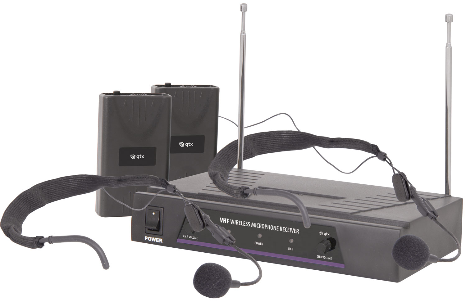 Dual Neckband Microphone VHF Wireless System VHF dual neckband