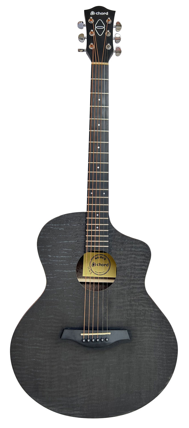 Chord Nomad Electro Acoustic Guitar Black Quilted Maple 5989