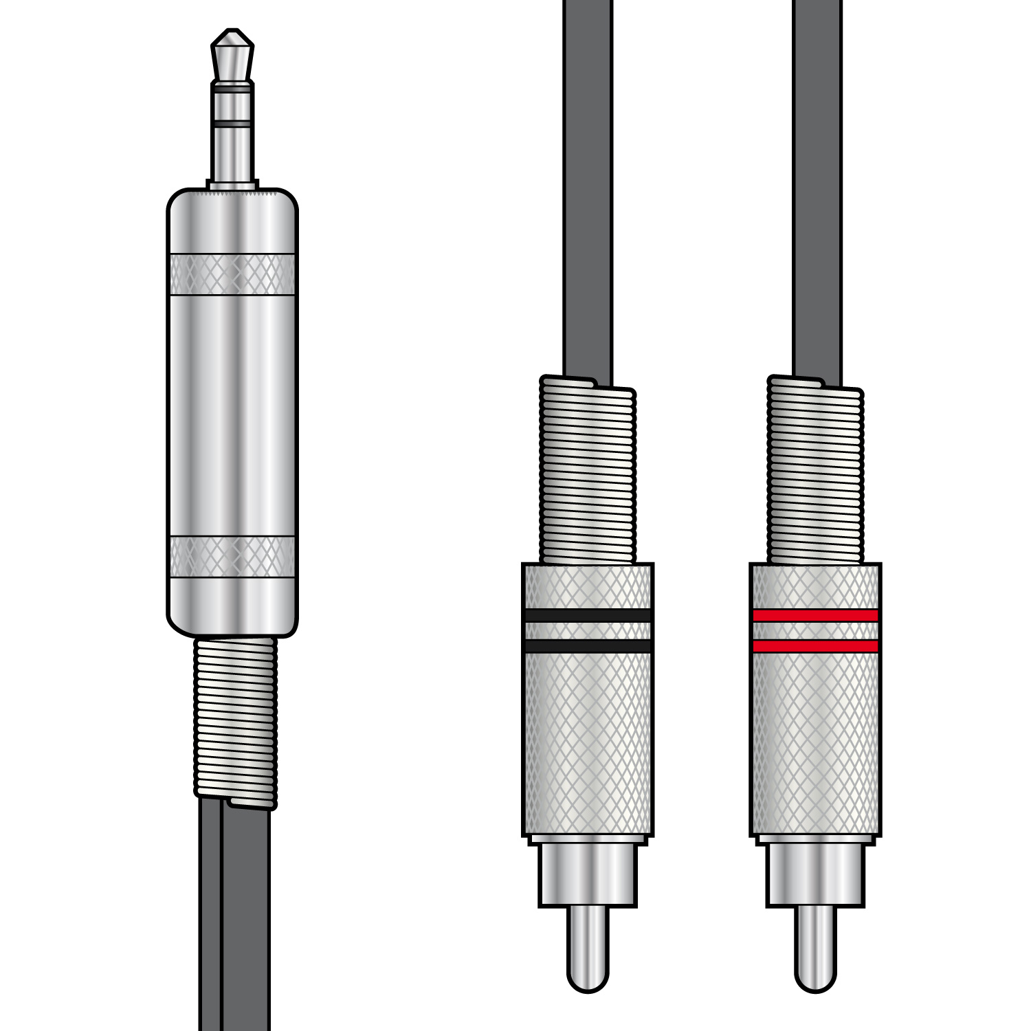 Classic Audio Leads 3.5mm Trs Jack Plug - 2 X Rca Plugs Classic Audio 