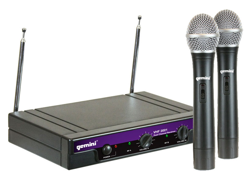 Gemini VHF2001M Dual Channel Handheld Wireless Microphone System