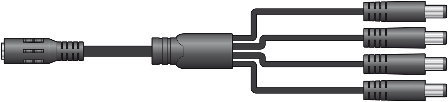 Mercury Adaptor 2.1mm DC Power Socket - 4 x 2.1mm DC Jack Plugs - djkit.com