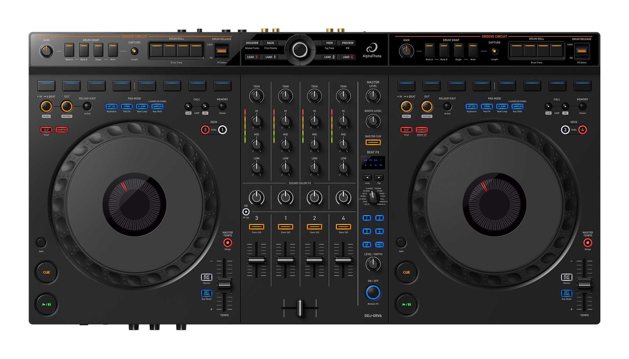 Pioneer DJ DDJ-FLX6-GT 4 ch Rekordbox, Serato DJ controller