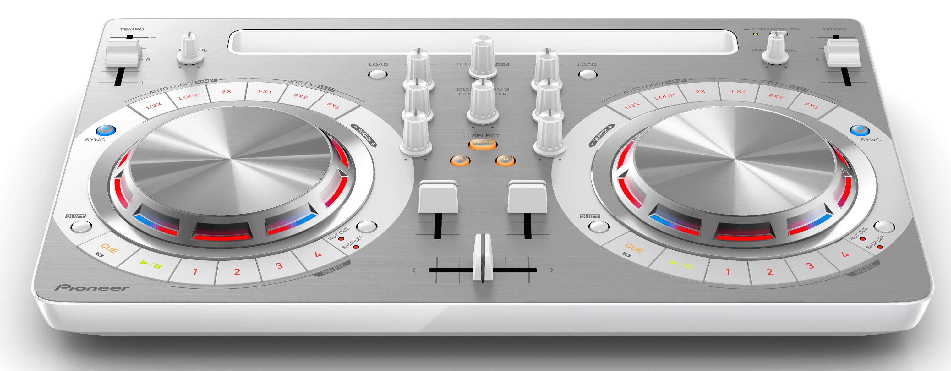 Pioneer DDJ-WeGo3 White DJ Controller for iPad