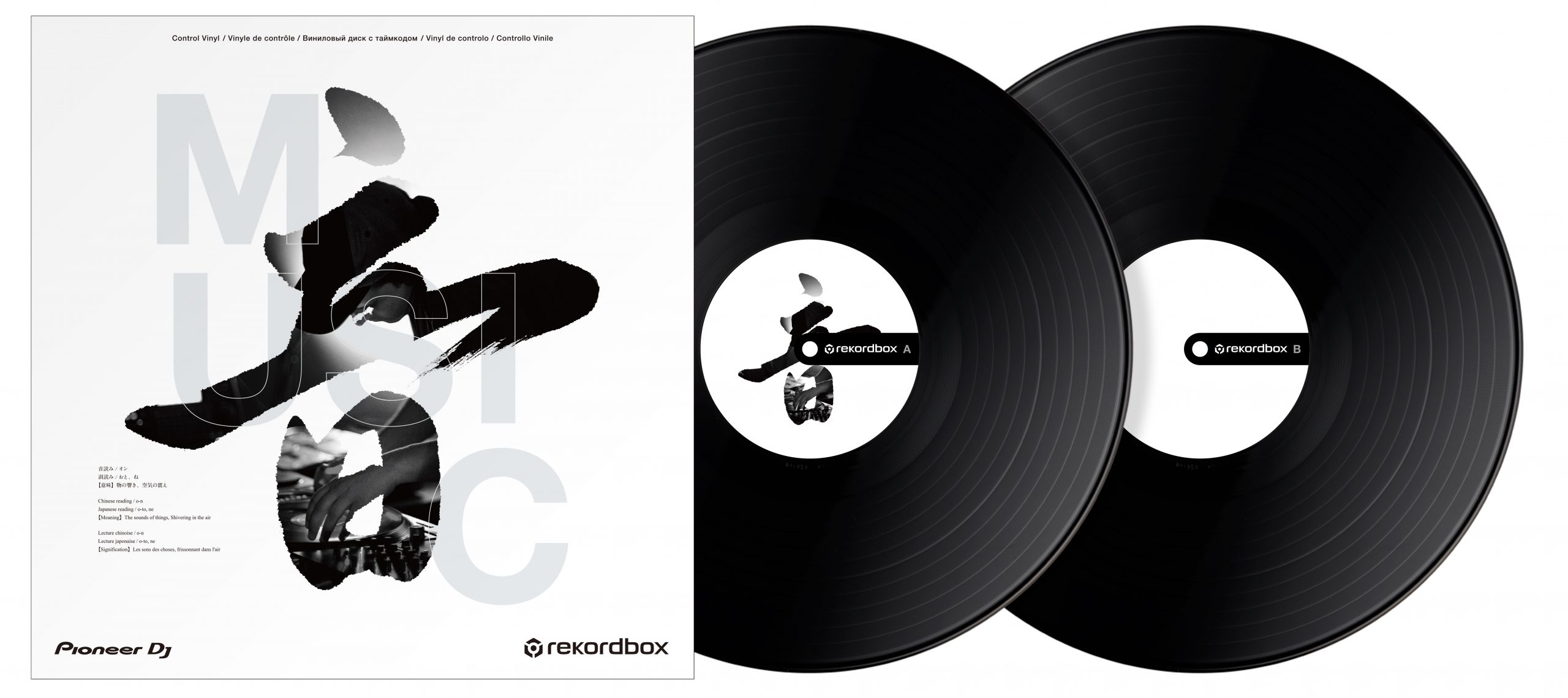 Black　DJ　Pioneer　Vinyls　Control　RB-VD2-K　Rekordbox　(pair)